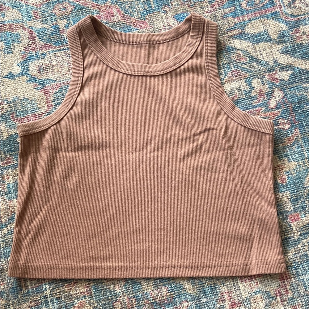 Women's Ribbed Tank Top - Brown